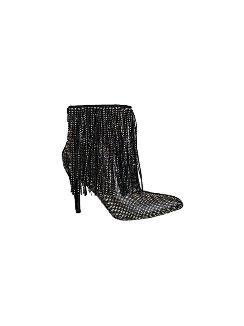 International Concepts Ismeria Pewter Rhinestone Fringe Booties